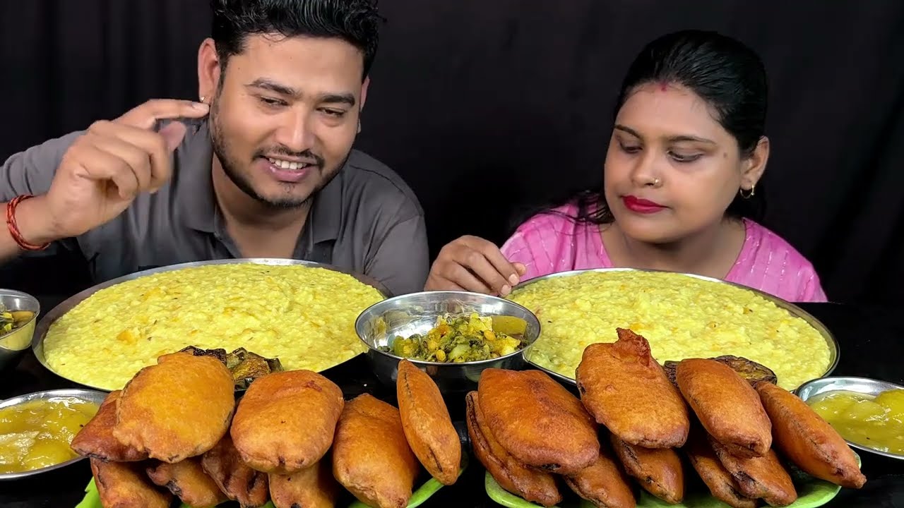 khichuri beguni chatni eating challenge