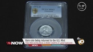 Rare coin returned to United States Mint