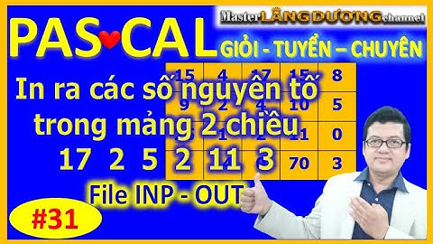#31 PASCAL | In số nguyên tố trong mảng 2 chiều 2D array Matrix | Nhập xuất File| GIỎI–TUYỂN-CHUYÊN