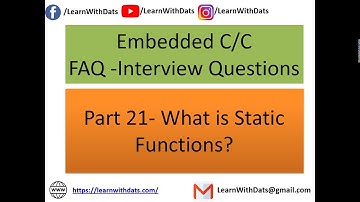 What is Static Functions | Embedded C Interview Questions