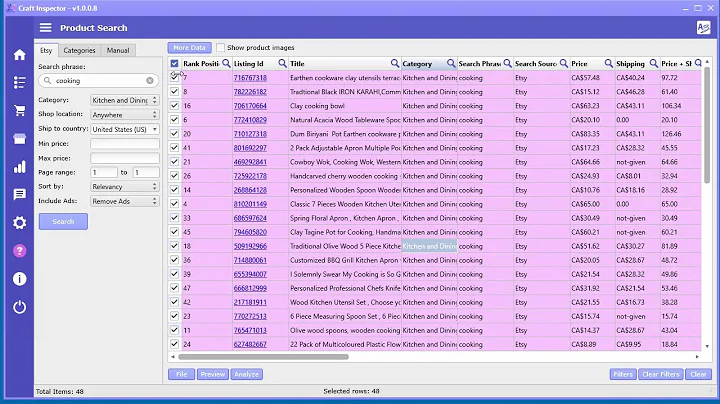 How to search Etsy product by keyword - Etsy Product Search Tools