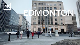 [4K Walk] 🇨🇦 Downtown Edmonton January 2024 ❄️ Explore Canada ASMR | エドモントン・散策