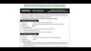 Honda Atlas Cars Pakistan Limited Lahore Jobs 2024 May Apply Online Management Trainee Officers & Ot screenshot 4