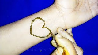 Beautiful Heart Shape Mehndi Design with Alphabet for Valentine's Day || R, B, S Letter Mehndi Art