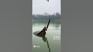 cụ rùa xuất hiện ở Hồ Gươm