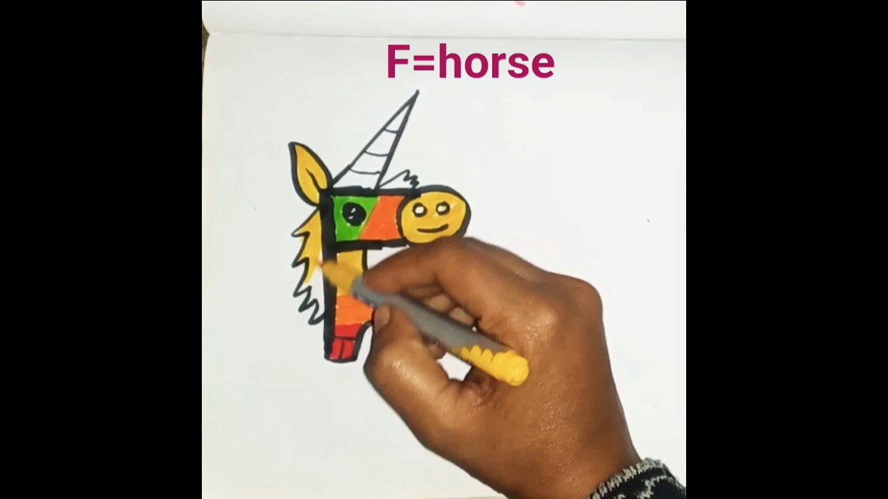 simple horse 🐴 drawing for kids#drawing #art #shorts #youtubeshorts