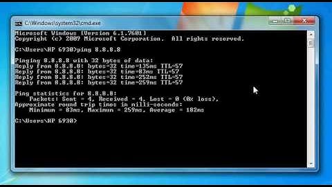 How to ping test an IP address (Google) / internet connection in cmd (command prompt) of Windows 7.
