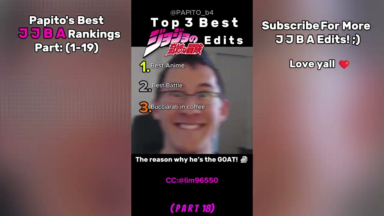 Ranking the Best JJBA Edits COMPILATION (Part 1-19)