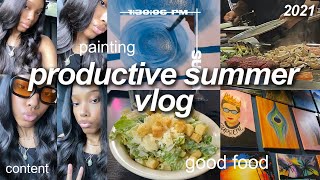 vlog: summer day in my life | painting, good food, errands ft. Dossier