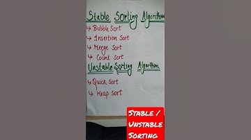Stable/Unstable Sorting Algorithm#shorts #subscribe