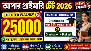 25000 Vacancy in Upper Primary | Upper Primary Syllabus 2026 | Upper Primary TET NEWS Today | 
