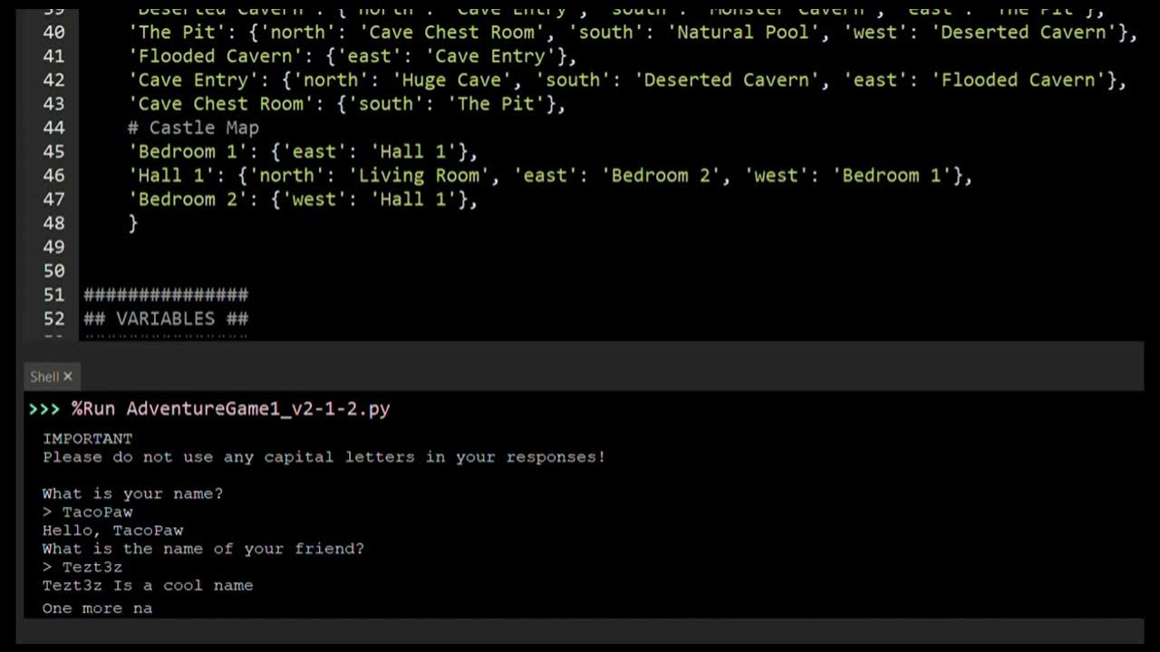 My Text Based Adventure-Game So Far - YouTube