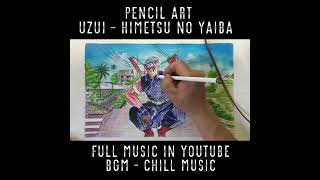 Demon Slayer - 2 Mins Challenge To Draw Uzui - Chill Music BGM - Pencil Art