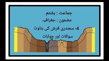 Std.:8th| Sub:Geog.| Chapter-4 | Structure of ocean floor (سمندری فرش کی بناوٹ )|Ques.&Ans.| In Urdu