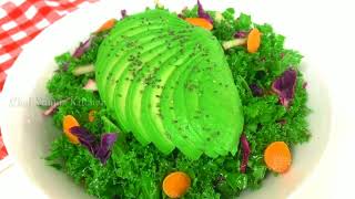 Healthy Kale Salad Recipe With Avocado | Kale Salad Recipes Vegan