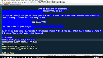 How to Fix Need For Speed Most Wanted (NFS MW)  2012 Steering Sensitivity.