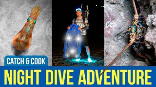 HAWAII NIGHT DIVE ADVENTURE - Double Catch & Cook // Spearfishing in Maui’s Awesome Blue Water // 4K