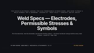 Weld Specs — Electrodes & Symbols — PE Mechanical MDM Week 3 (Lesson 03 of 10)