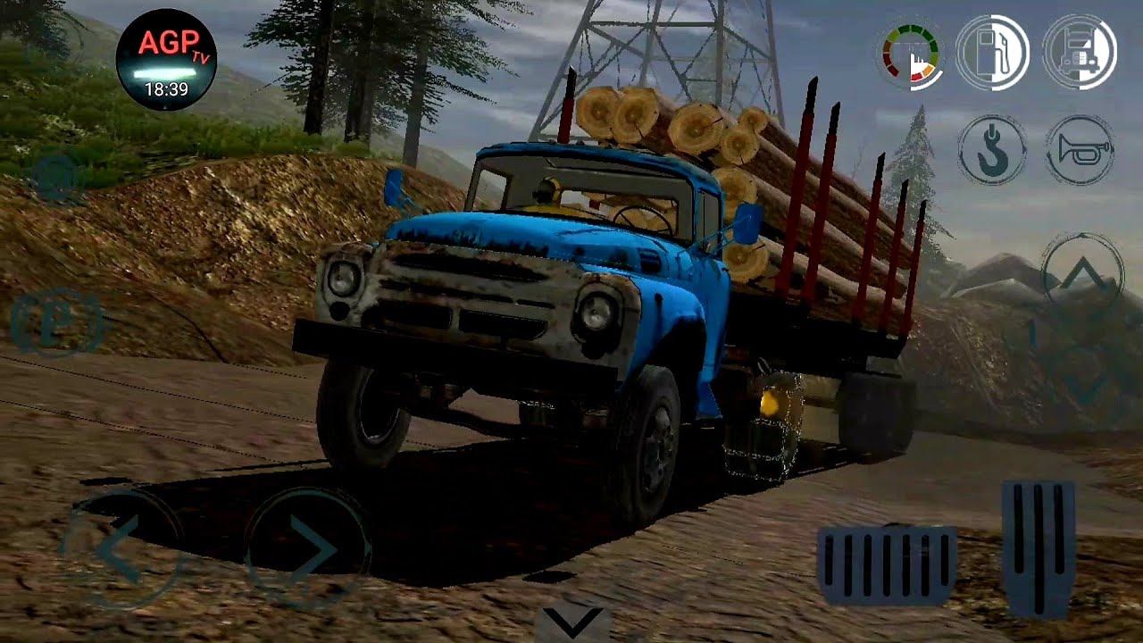 เกม รถ บรรทุก ไม้  Update New  เกมออฟโรด รถบรรทุกไม้ซุง offroad online (reduced transmission HD 2019 rthd) Gameplay Android