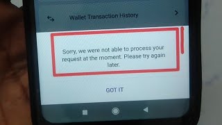 Sorry, we were not able to process your request at the moment Please try again later. in phonepe