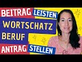 Wortschatz beruf  beitrag leisten  antrag stellen  nomenverbverbindungen b2c1