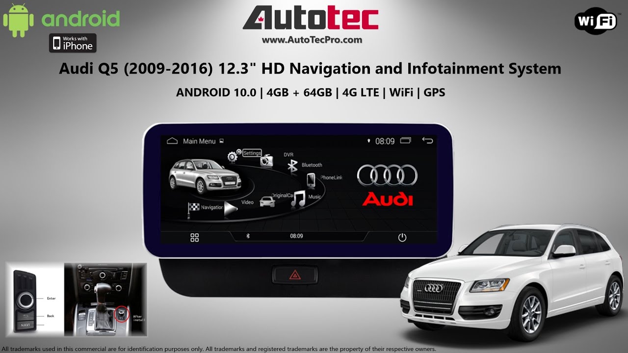 Audi Q5 2009-2016 Navigation CarPlay 4G DSP Android Auto GPS – Multigenus