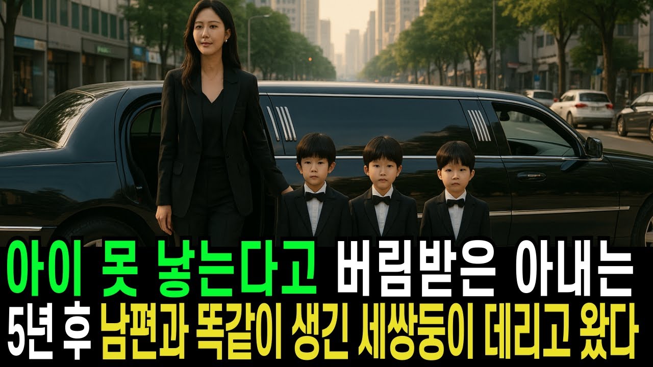 아이 못 낳는다고 버림받은 아내는 5년 후 남편과 똑같이 생긴 세쌍둥이 데리고 왔습니다.