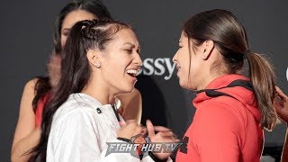 OH S***! SENIESA ESTRADA PUSHES MARLEN ESPARZA DURING FACE TO FACE AT GRAND ARRIVALS!