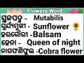 Flowers word//Odia to English word|| odia word book|| odia to English word meaning.......
