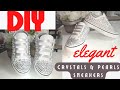 DIY: Crystals and Pearls Bling Sneakers | HOW TO BADAZZLE KICKS WITH A FLARE | Wedding SPECIAL EVENT