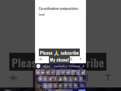 Coordinating conjunction# parts