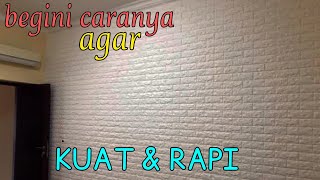 Wallpaper Dinding Foam 3D Dekor Kamar Motif Batu Bata Kulit Jeruk /Rata