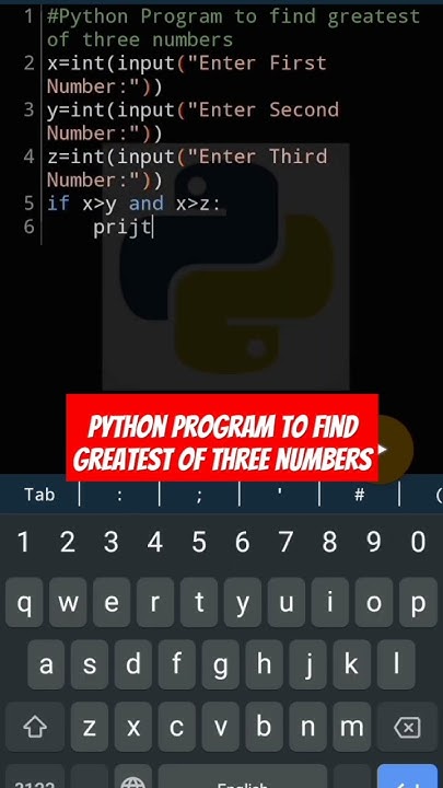 Python Program to find greatest of three numbers | Master Python # ...