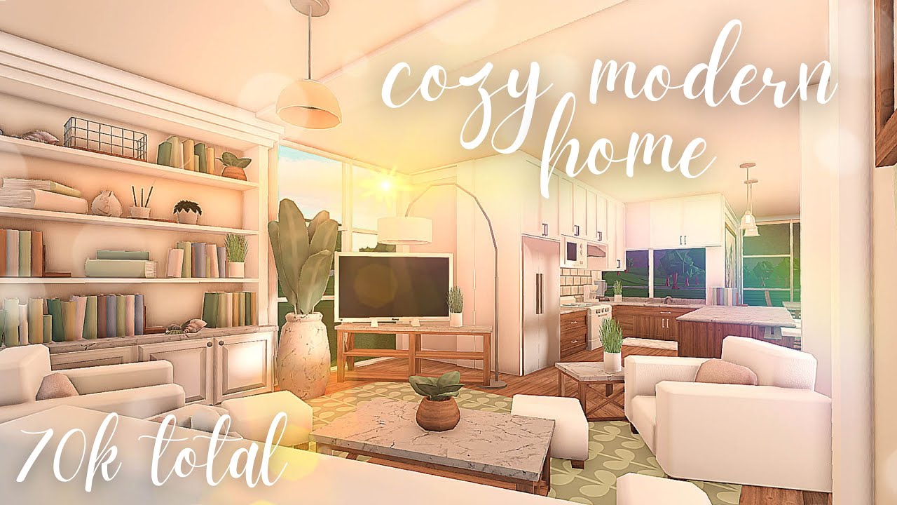 bloxburg: cozy modern home part 2 - interior - 45k - YouTube
