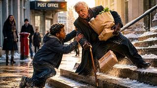 Careful, Sir. I've Got You — Homeless Girl Catches Falling Lawyer on Icy Steps, Unaware Who He Is