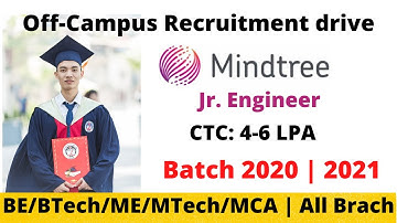 Mindtree Off-Campus Drive 2021/2020 batch | SALARY 4-6 LPA | Mindtree RECRUITMENT DRIVE 2022 | APPLY