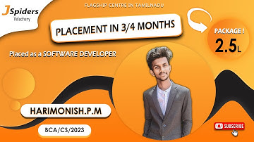 Placement Journey of BCA Graduated as Software Developer | Jspiders Velachery