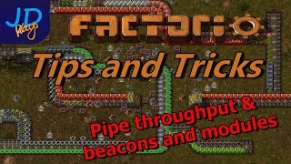 Factorio Tips and Tricks Basic Oil Part 4 of 4 Pipe throughput, beacons and modules