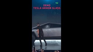 Cybertruck Armor Glass Demo | Tesla | TechCrunch