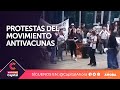 Movimientos antivacunas protestaron frente al Min del Trabajo para que se les respete sus derechos