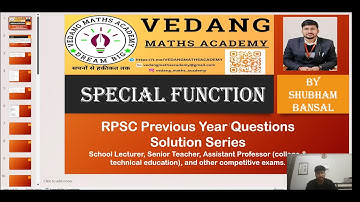 Special Functions | Bessel Function |Solution Series for RPSC Exams| Part-2 By Shubham Sir