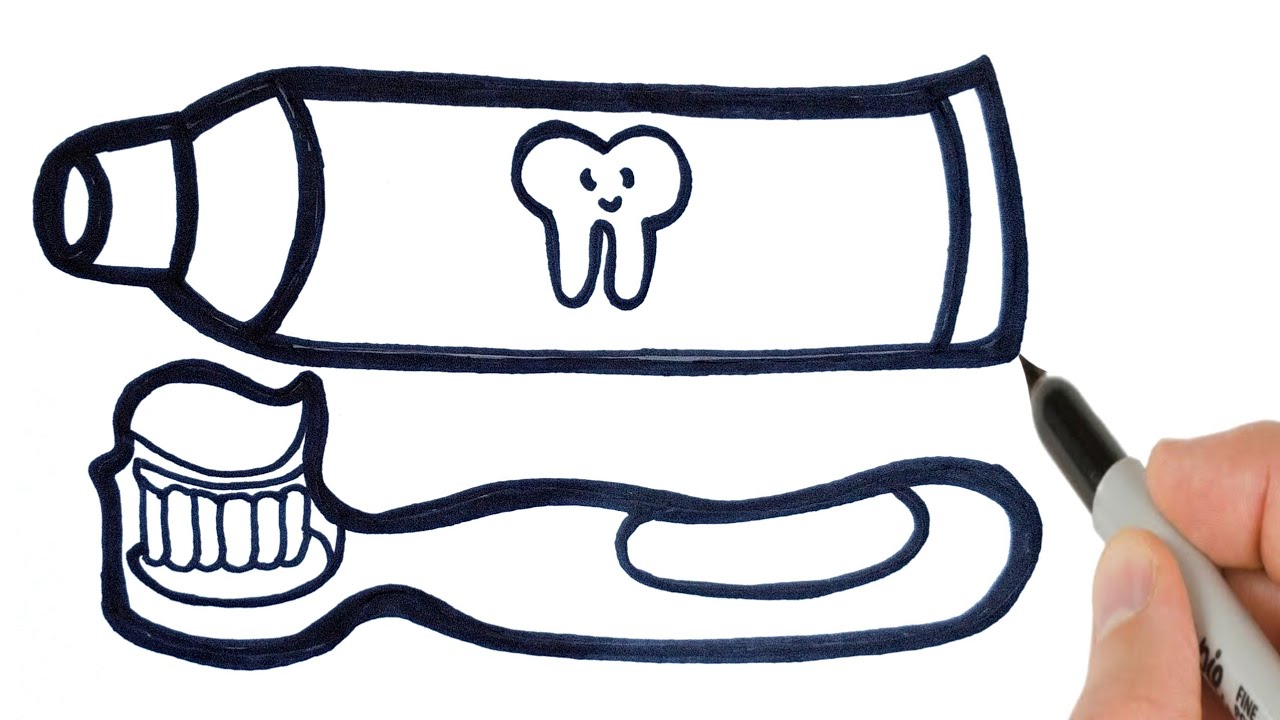 Comment dessiner une brosse a dent - YouTube