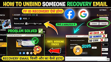 How To Change Recovery Email Free Fire🤯 | Unbind Tricks Someone Added Recovery Email Id Free Fire