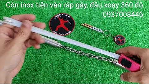 Côn inox tiện vân ráp gậy, đầu xoay 360 độ 🇻🇳 #kanshop côn nhị khúc