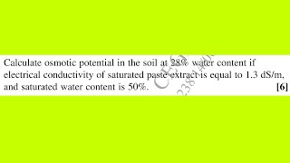 Calculate osmotic potential in the soil at 28% water content