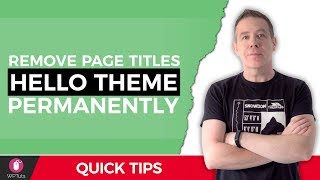 Elementor Hello Theme Page Title - How To Remove