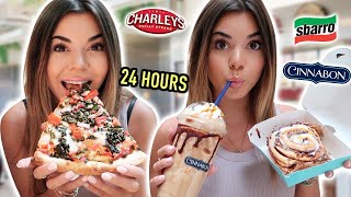 I only ate MALL FOOD for 24 HOURS Challenge!