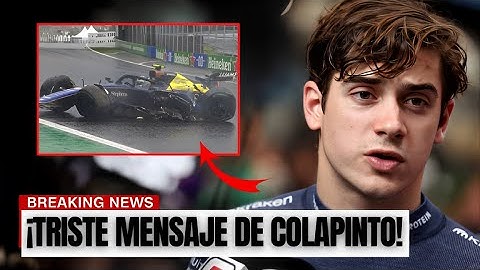 "ESTOY ROTO" ¡BRUTALES DECLARACIONES DE FRANCO COLAPINTO POST GP DE BRASIL!