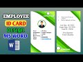 Employee ID Card Design in MS Word | ID Card Design Tutorial 2025