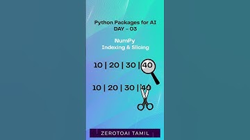 Day 3 | NumPy Indexing & Slicing | ZerotoAI Tamil